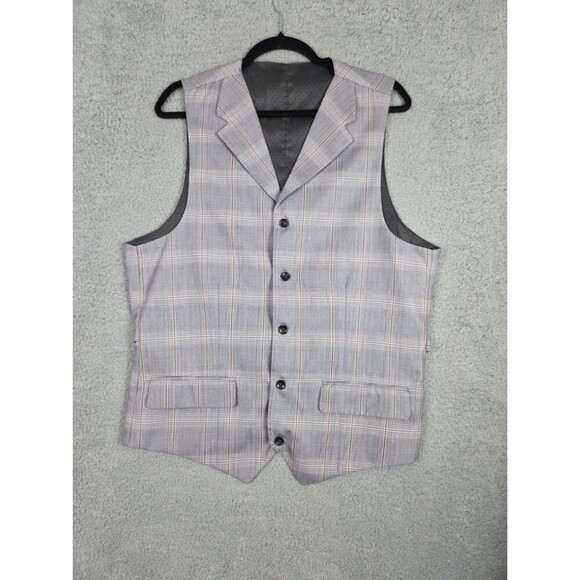 Apollo King Gray 3pc Suit 42L Pants 36L 38x28 Windowpane Houndstooth Check - Picture 8 of 14